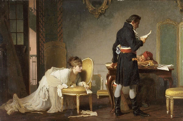 The Letter, 1877 (oil on panel)