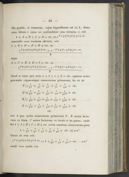 Framed Print : Letter from Euler to Goldbach on the Exponential, from Correspondance mathématique et physique de quelques celèbres géomètres du XVIIIìeme siècle, 1843 (engraving)