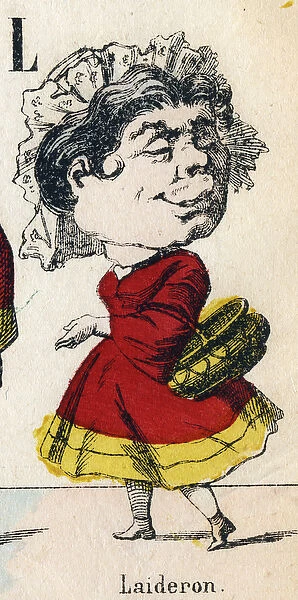 Letter L: Laideron (ugly girl or young woman). Engraving in '