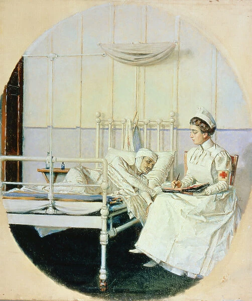 A Letter to Mother, 1901 (oil on canvas)