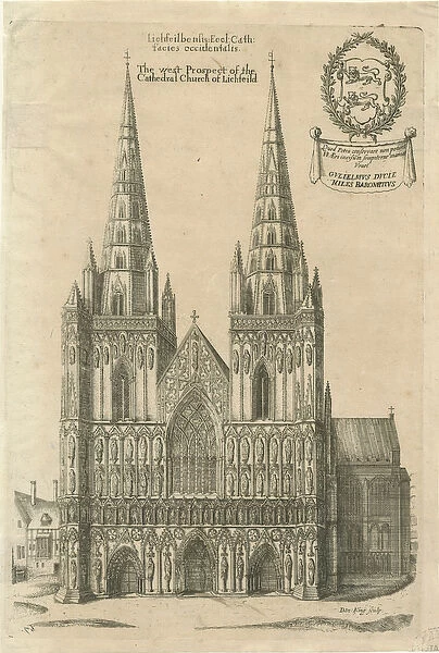Lichfield Cathedral - West Front: engraving, nd [?late 17th cent] (print)