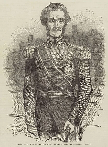 Lieutenant-General Sir De Lacy Evans, KCB, receiving the Thanks of the House of Commons (engraving)