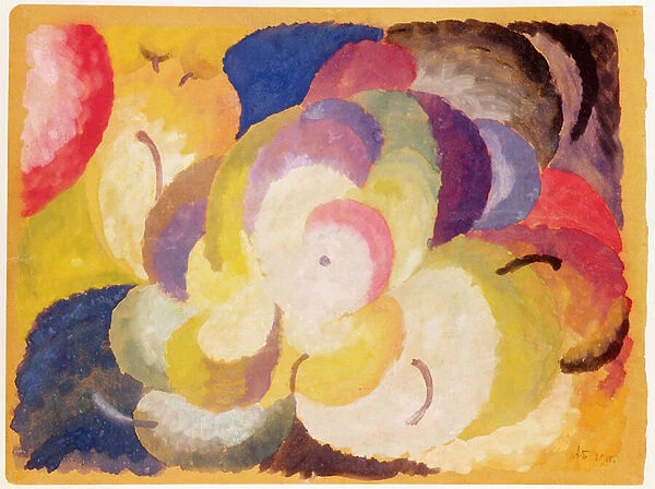 Still Life with Apples, 1915 (gouache on paper laid on board)