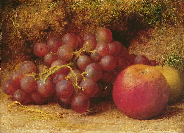 Still Life with Apples and Grapes, c. 1860 (oil on panel)