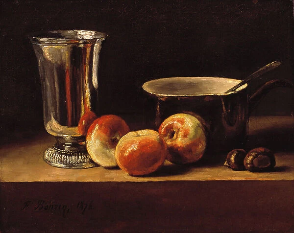 Still Life with Apples and Silver Goblet, 1876 (oil on canvas)