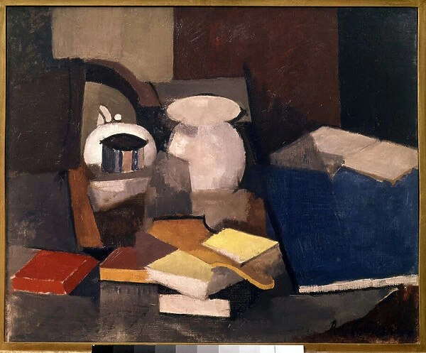 Still Life with Books and Cards Painting by Roger de La Fresnaye (1885-1925) 1913 Sun