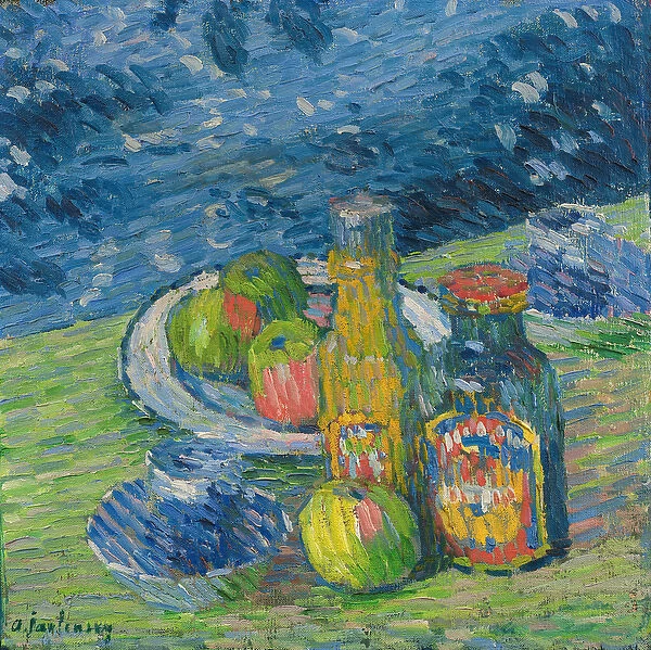 Still Life with Bottles and Fruit, 1900 (oil on canvas)