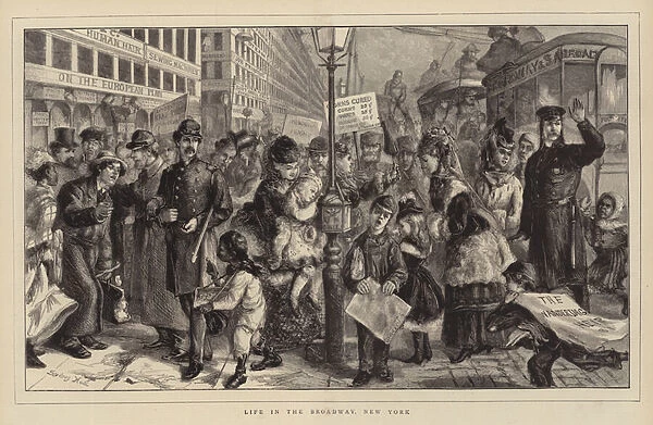 Life in the Broadway, New York (engraving)
