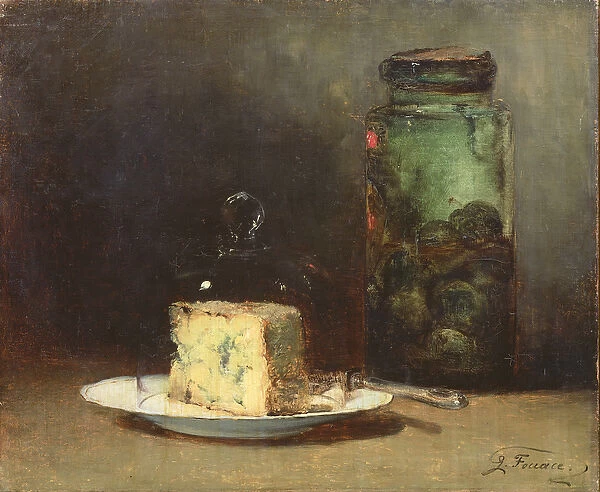 Still Life with Cheese (oil on canvas)
