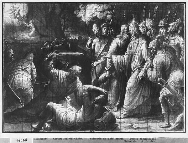 Life of Christ, the Arrest of Christ, preparatory study of tapestry cartoon for the