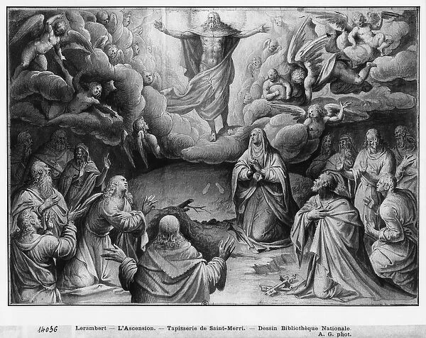 Life of Christ, Ascension, preparatory study of tapestry cartoon for the Church Saint-Merri