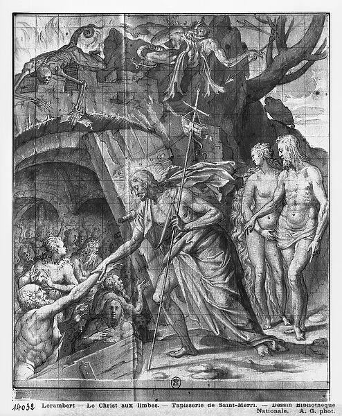 Life of Christ, Christs Descent into Limbo, preparatory study of tapestry cartoon