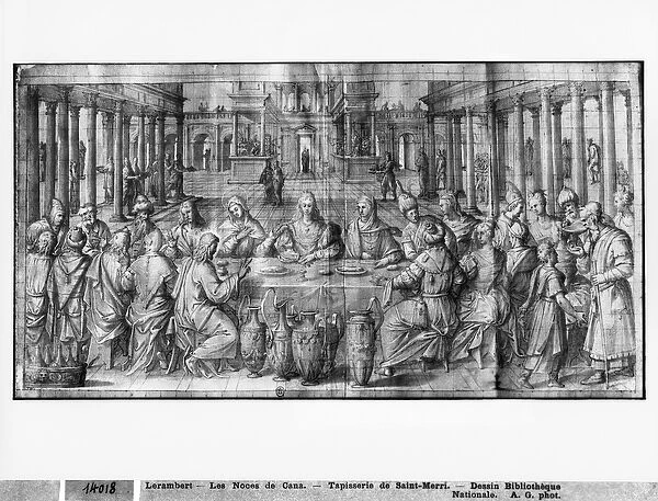 Life of Christ, Marriage at Cana, preparatory study of tapestry cartoon for the Church