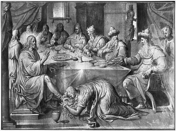 Life of Christ, the Meal at the House of Simon the Pharisee, preparatory study of