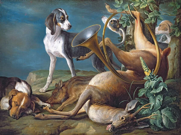 Still Life of Dead Game with Hounds, 1730