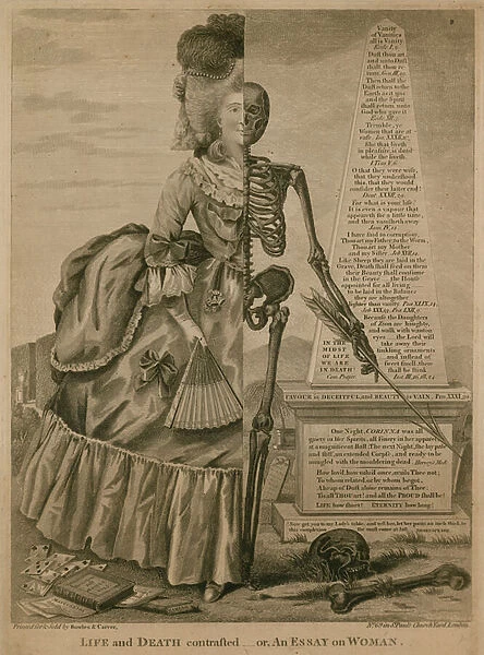 Life and death contrasted - or An essay on woman (engraving)