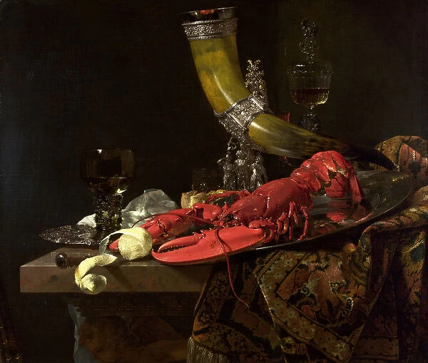 Still Life with the Drinking-Horn of the St. Sebastian Archers Guild, Lobster and Glasses, c