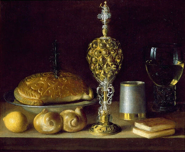 A Still Life of Drinking Vessels, a Pineapple Cup, a Lemon