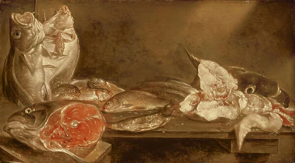 Still Life with Fish, 1640 (oil on panel)