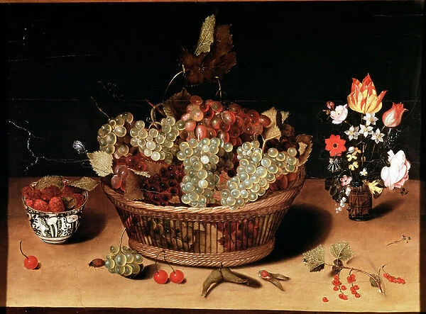 Still life with flowers and fruits Painting by Isaac Soreau (1604-1644