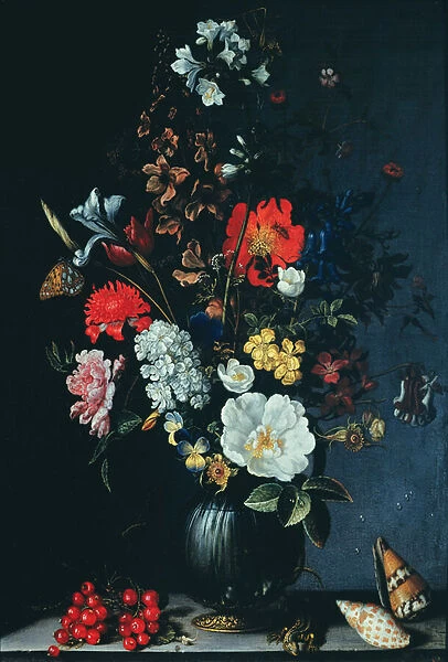 Still life with Flowers (oil on panel)