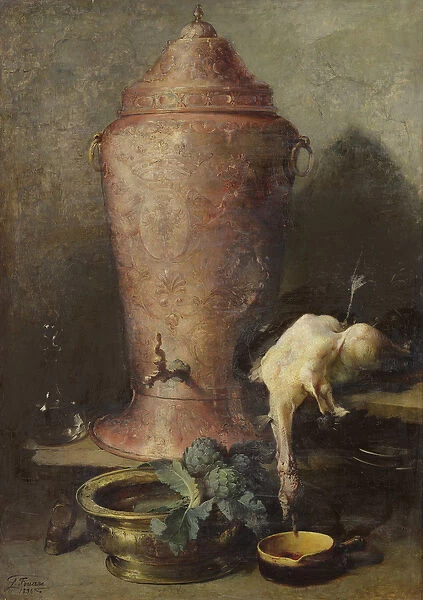 Still life with fountain, 1894 (oil on canvas)