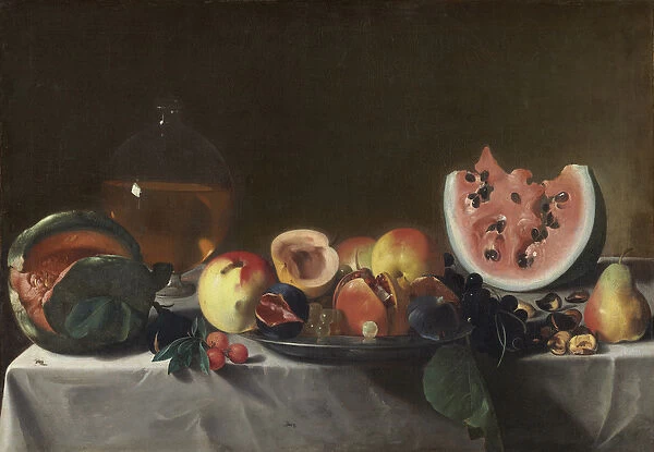 Still Life with Fruit and Carafe, c. 1610  /  1620 (oil on canvas)