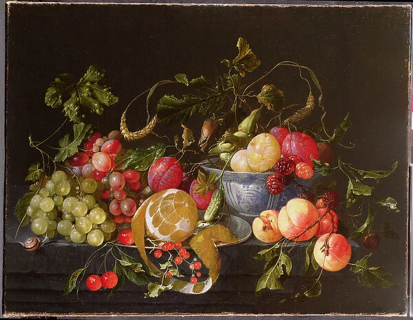 A Still Life of Fruit (oil on canvas)