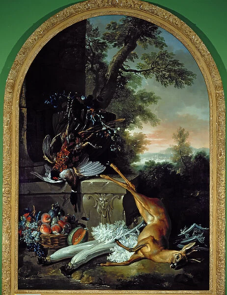 Still Life with Game in a Landscape, c. 1730 (oil on canvas)