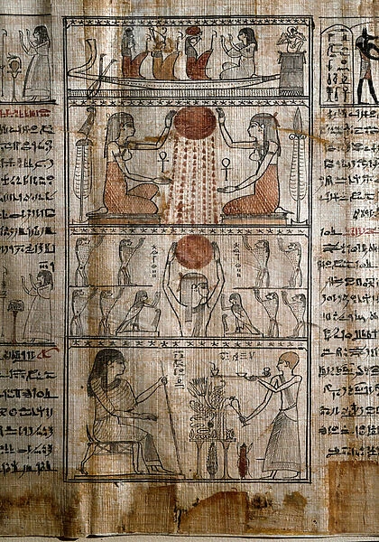 The life-giving power of the sun. Ptolemaic period. (papyrus)