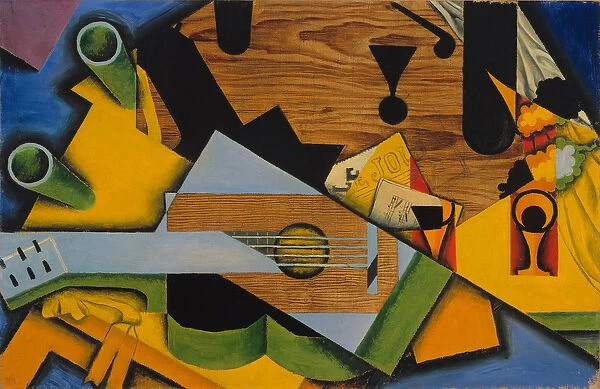 Still Life with a Guitar, 1913 (oil on canvas)