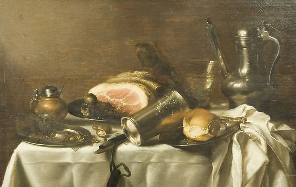 Still Life with a Ham (oil on canvas)