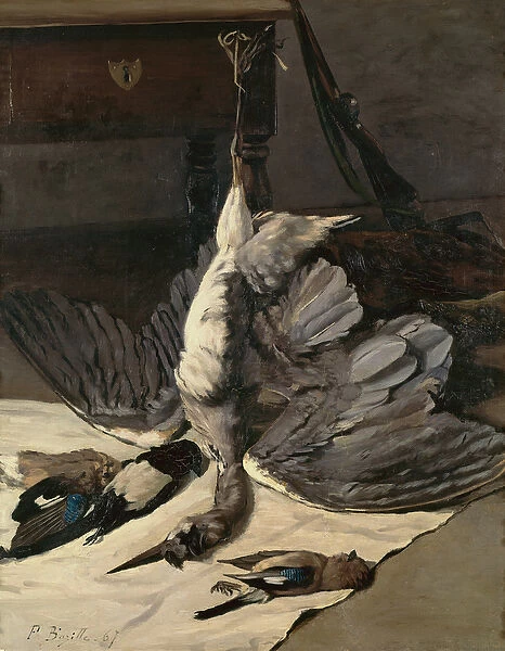 Still Life with Heron, 1867 (oil on canvas)