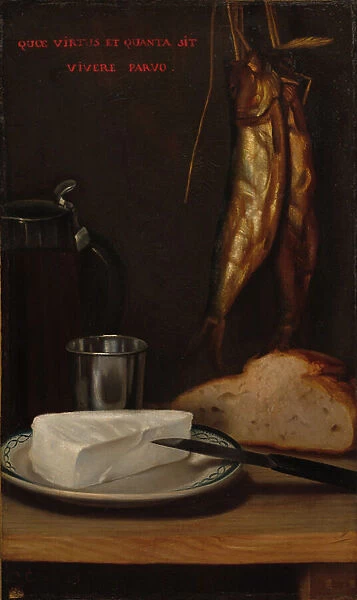Still Life with Herring, Bread, and Cheese, 1858 (oil on canvas)
