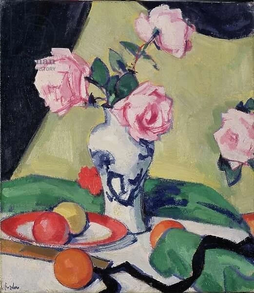 Still Life with Japanese Jar and Roses, c. 1919 (oil on canvas)