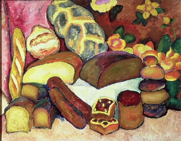 Still Life with Loaves of Bread (oil on canvas)