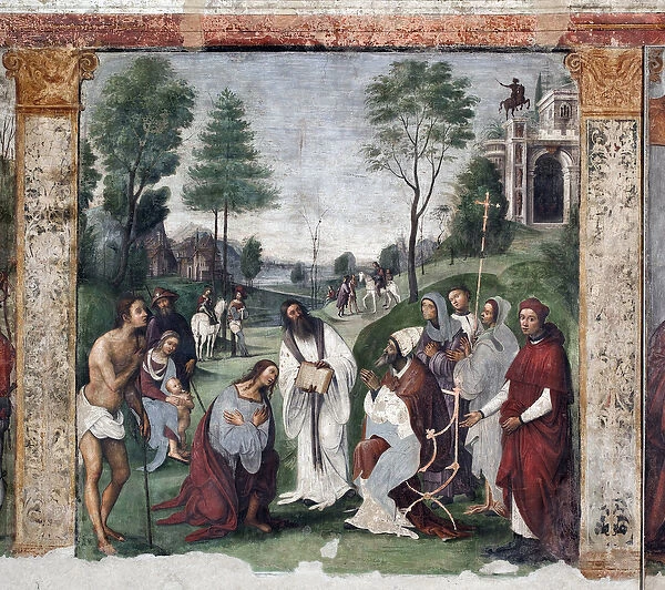Life of St. Cecile: Urban I invites Valerian to convert (fresco, 1506)