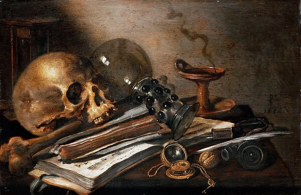 Still life, Vanity, 1656 (oil on wood)