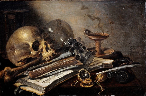 Still life, Vanity - oil on wood, 1656