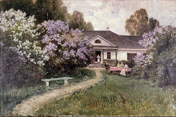 Lilacs (oil on canvas)