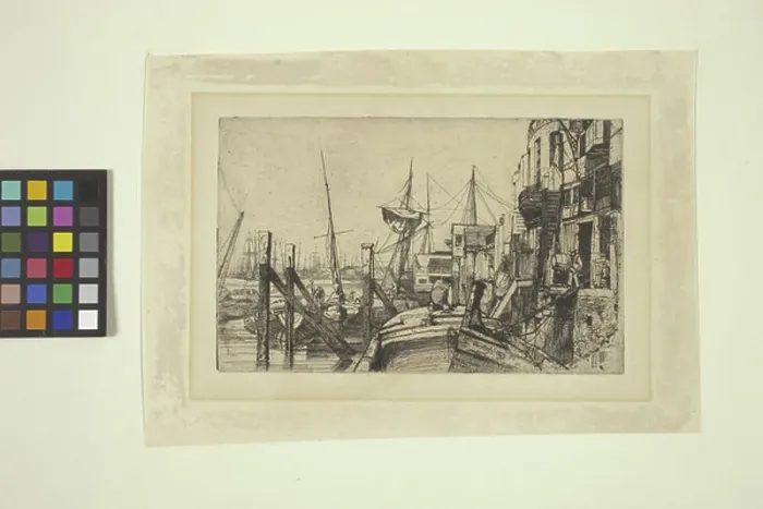 Framed Print : Limehouse (etching) Framed Print : Limehouse (etching)