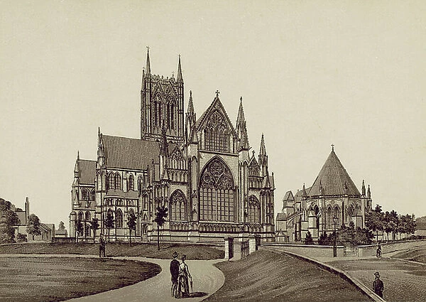 Lincoln Cathedral, East End (litho)