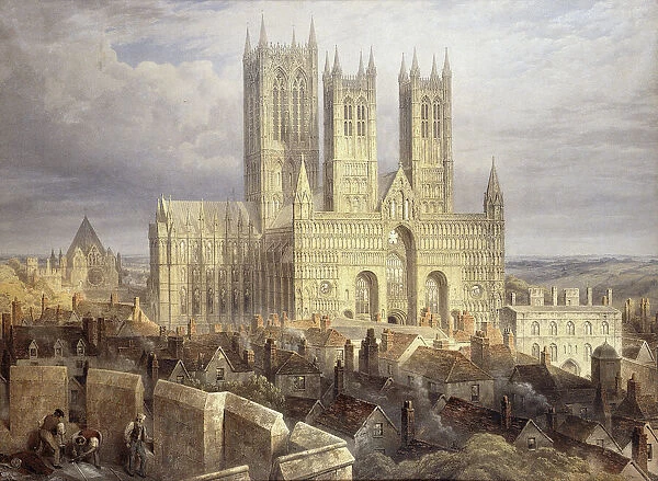 Lincoln Cathedral from the North West, c. 1850 (w  /  c on paper)