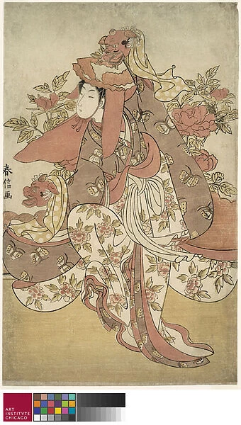 The Lion Dance, c. 1769-70 (colour woodblock print)