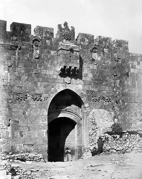 Lions Gate, Jerusalem, 1857 (b  /  w photo)