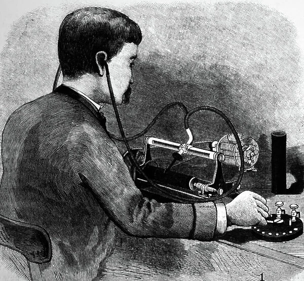 Listening to Charles Sumner Tainter's Graphophone, 1888