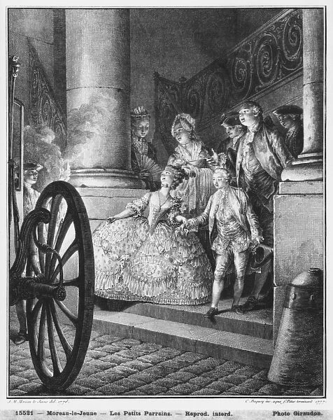 The Little Godfathers, 1776, engraved in 1777 by Pierre Charles Baquoy (1759-1829)