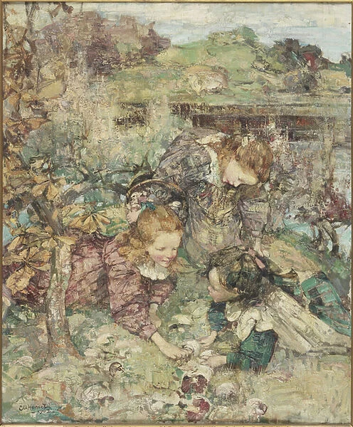 The Little Mushroom Gatherers, 1902 (oil on canvas)