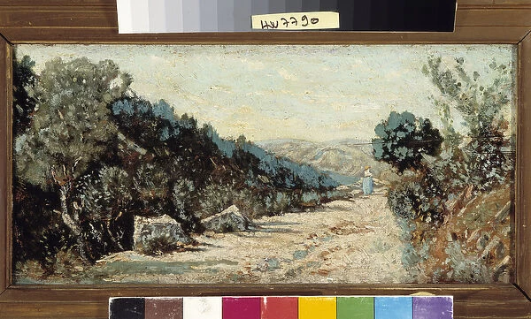 little road in the pines, 19th century (oil on canvas)