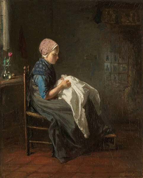 The Little Seamstress, 1850-88 (oil on canvas)